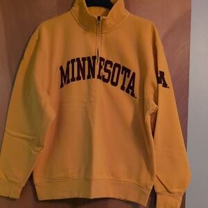 Minnesota Men's Yellow 3/4 Pullover Sweatshirt
